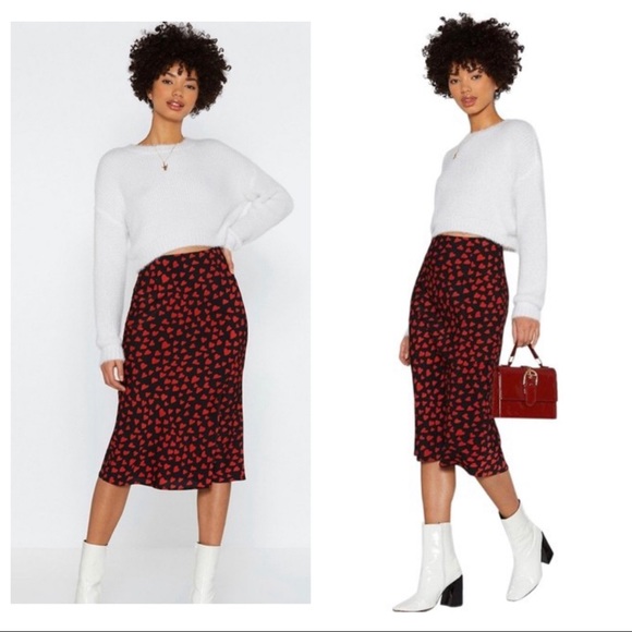 Rachel Zoe Dresses & Skirts - NWOT $195 Rachel Zoe Red & Black Bias Heat Valentines Skirt